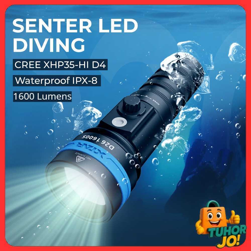 XTAR Senter Selam Diving CREE XHP35-HI D4 Waterproof IPX8 1600 Lumens - D26 1600S