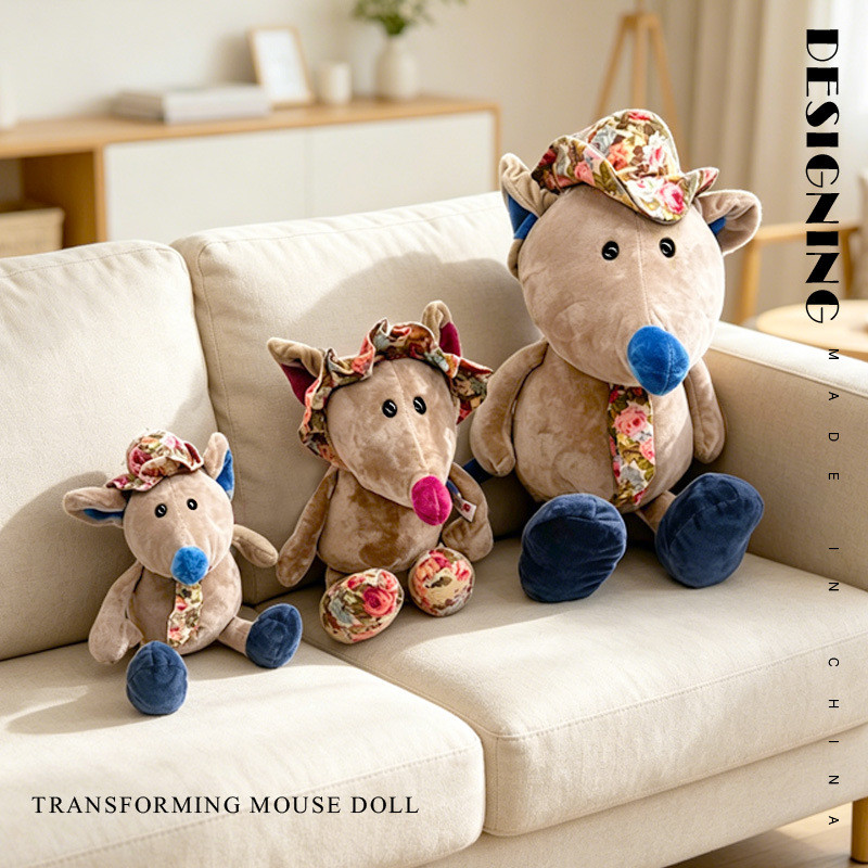 Boneka tikus dari kain bermotif bunga baru, boneka tikus, boneka tikus pasangan.