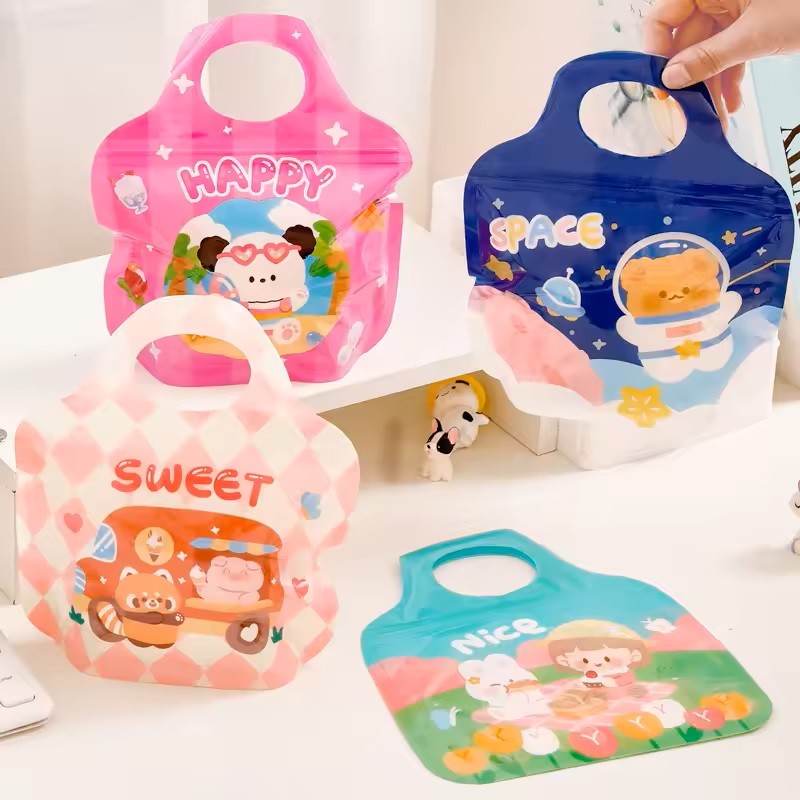 6862 Plastik Ziplock Mini Tas Jinjing / Goodie Bag Permen Biskuit Anti Air Hampers Lucu Motif Kartun