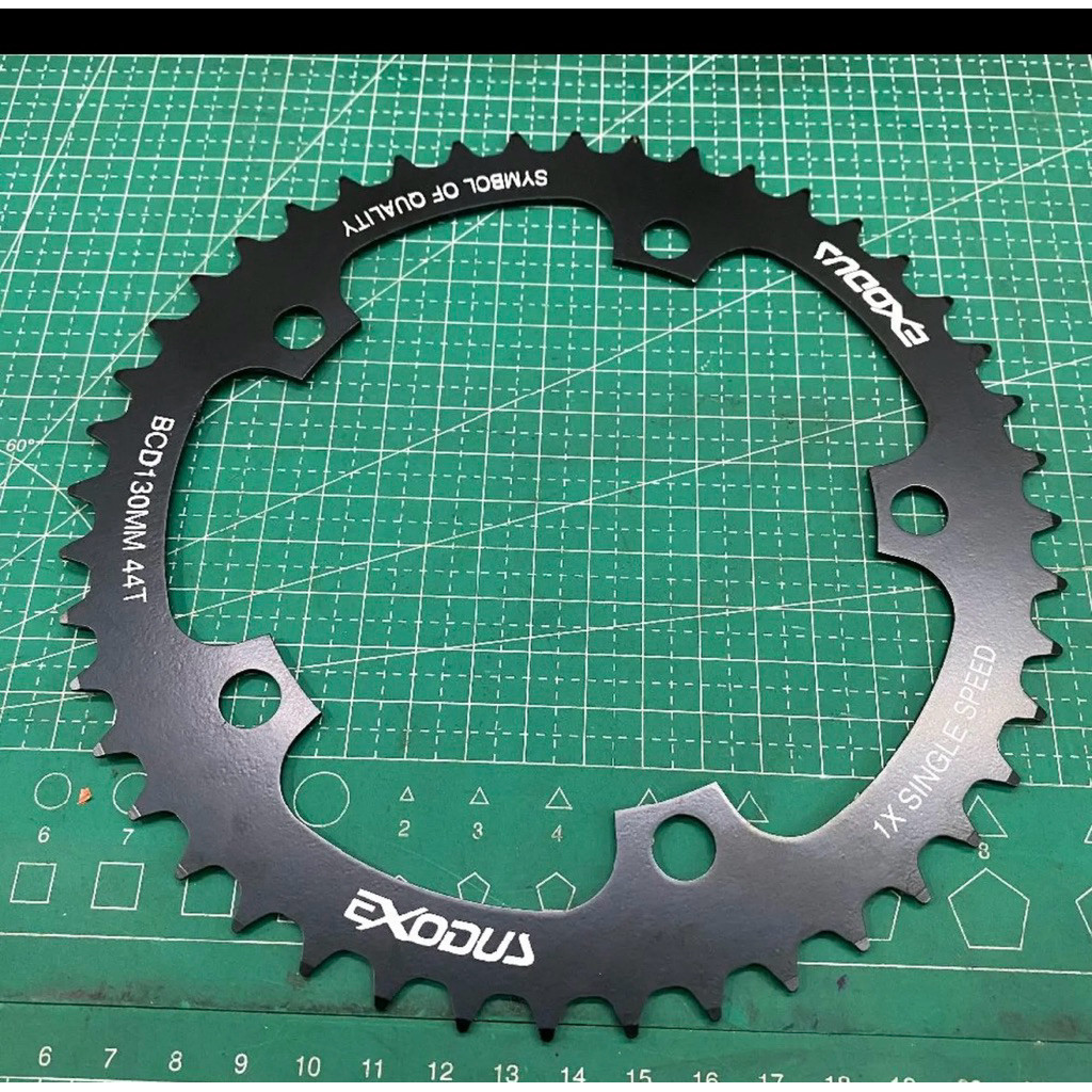 (Lunax70) Chainring Single Speed 44T 46T 48T Exodus BCD 130 Fixie Chain Ring Hitam Sepeda MTB Foldin