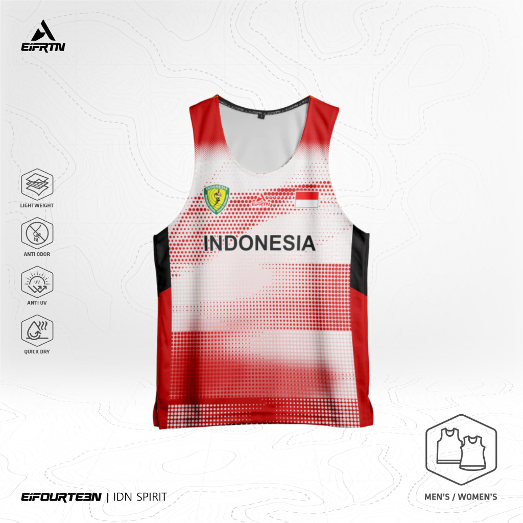 FHIRMAN.CO Eifrtn Baju Kaos Singlet Lekbong Lari Running Timnas Indonesia Pasi Athlete Atletik Atlit