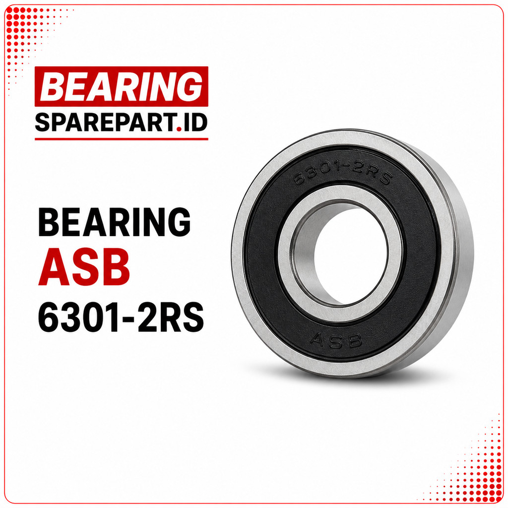 DISKON ASB 6301 2RS 1 DUS ISI 10 PCS bearing 6301 2rs 15 mm bearing laher laker 6301-15 mm asb -- BI