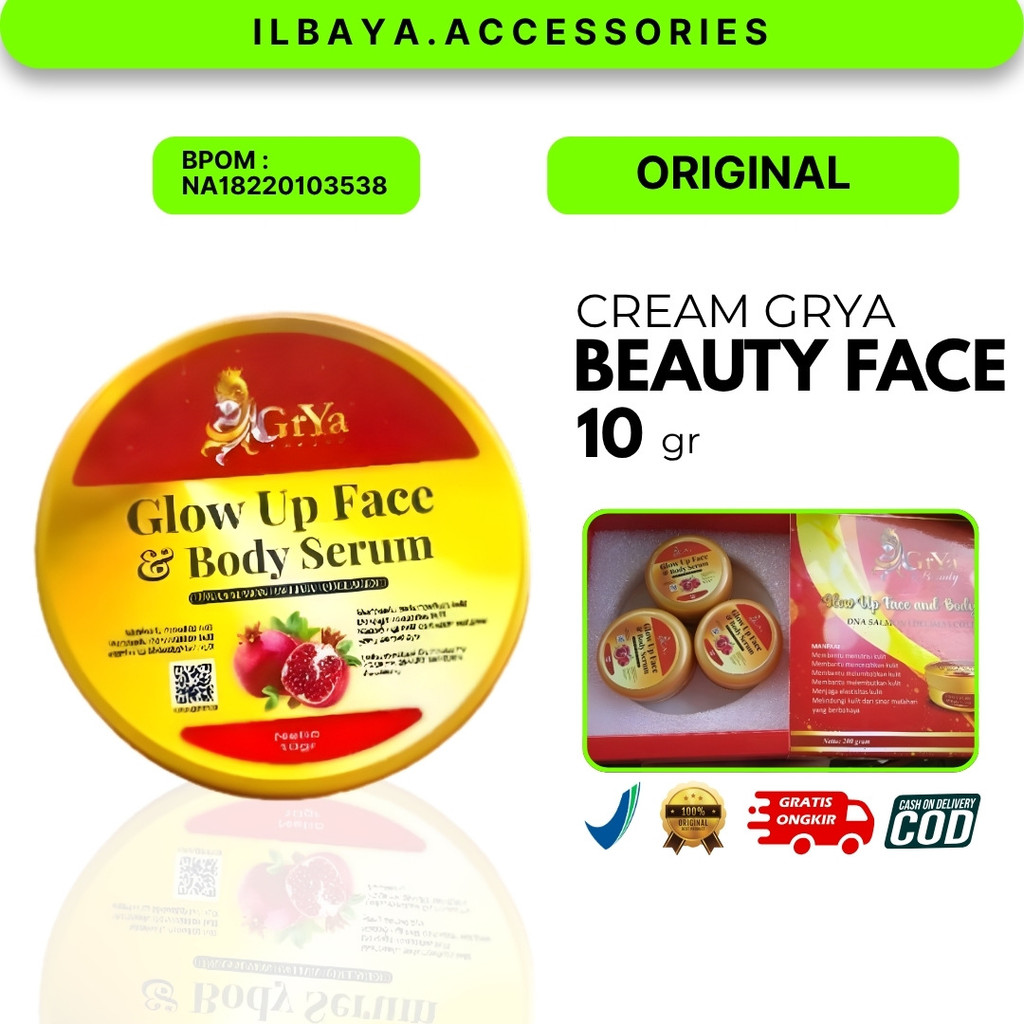 Grya Beauty DNA Salmon Cream 10g Original Krim Wajah Membantu Mencerahkan dan Merawat Kulit