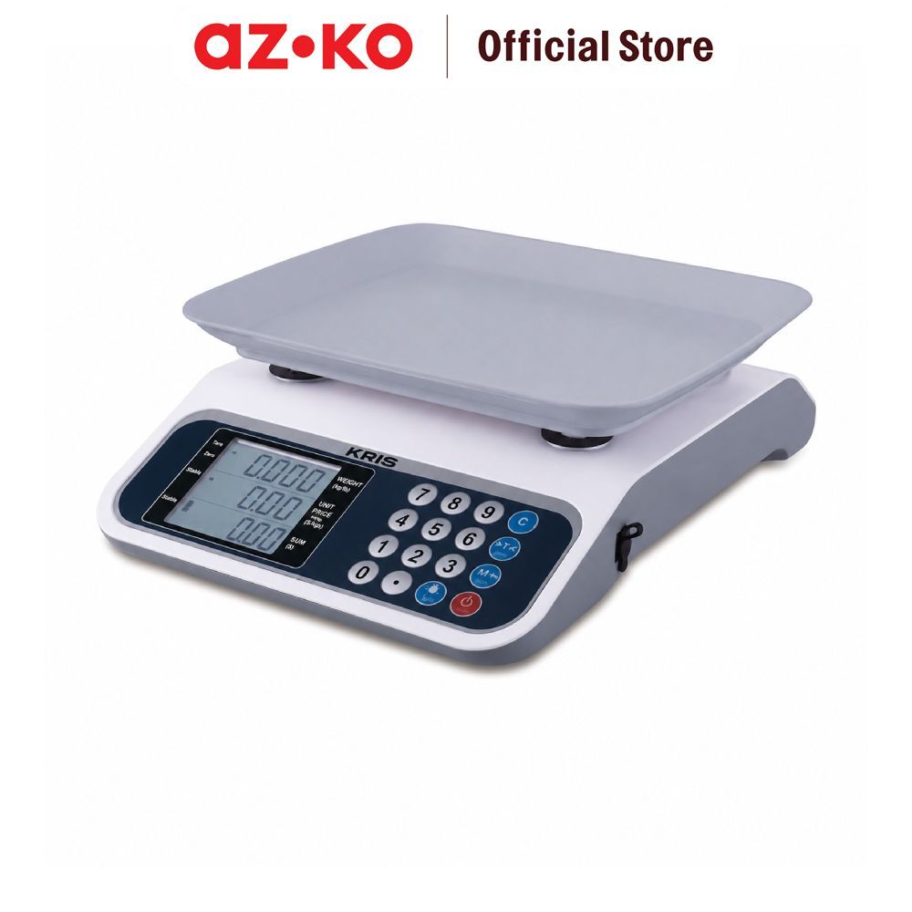AZKO Kris Timbangan Digital Lcd 30 Kg - Putih Weighing Scale Berat Barang Dapur Toko Akurasi