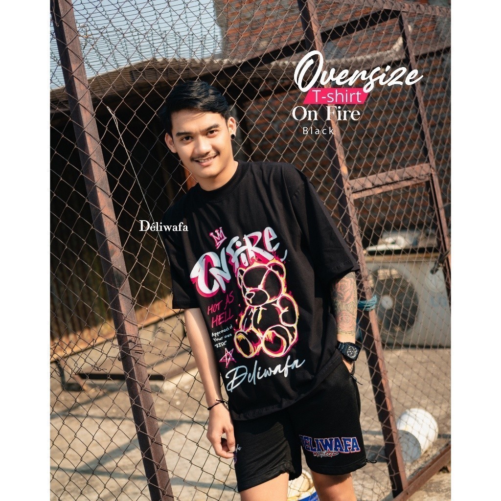 [spot] Original Deliwafa -  Unisex T-Shirt On Fire kaos lengan pendek