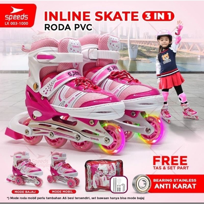 Sepatu Roda Anak / Inline Skates Free Tas