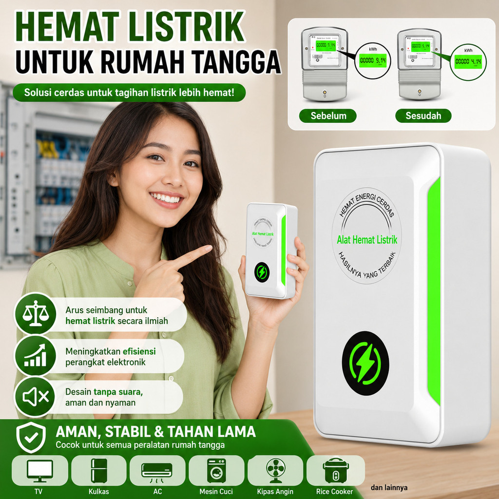 Promo Alat Penghemat Listrik Rumah Tangga / Perangkat Cerdas Turunkan Tagihan PLN / Stabilizer Daya 