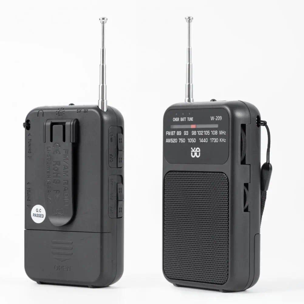 Mini Portable Radio with LED Flashlight Stereo Radio Emergency Portable Audio AM/FM Small Radio