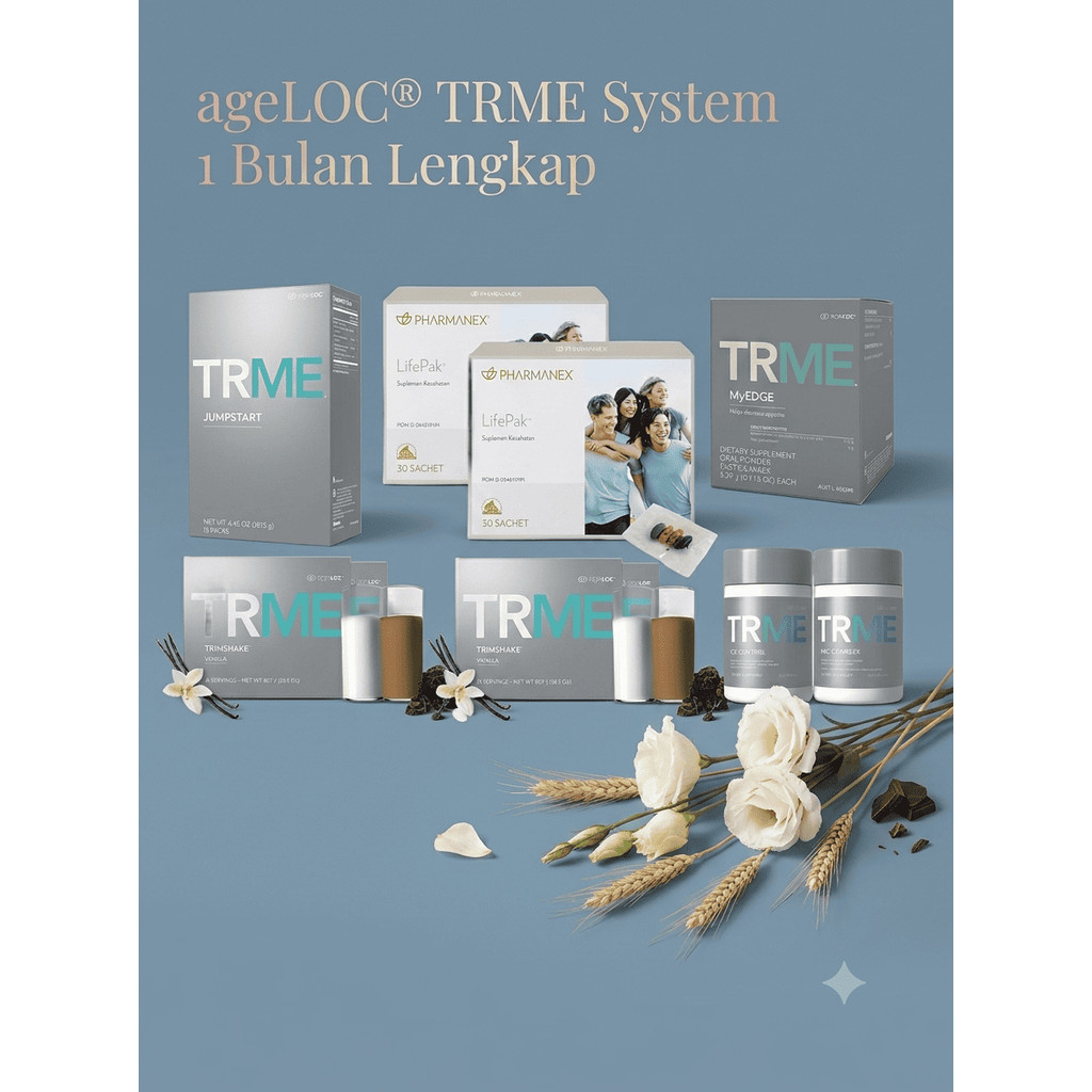 [ New Promo ] ageLOC® TRME System 1 Bulan Sistem Paket Diet 30 Hari Lengkap new pack TR90 TWS Pengel