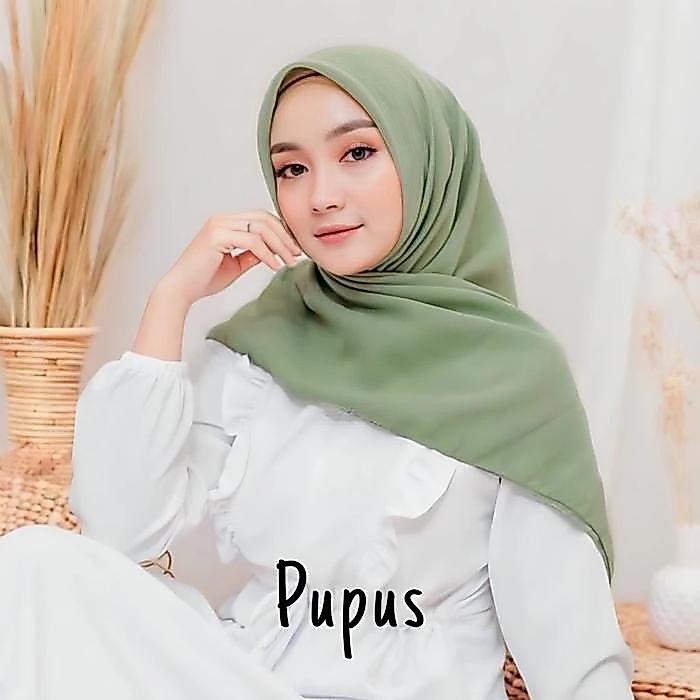 Hijab Segi Empat Bella Square Polos Premium Pupus Muslim Kerudung Polycotton Basic Voal warna coksu 