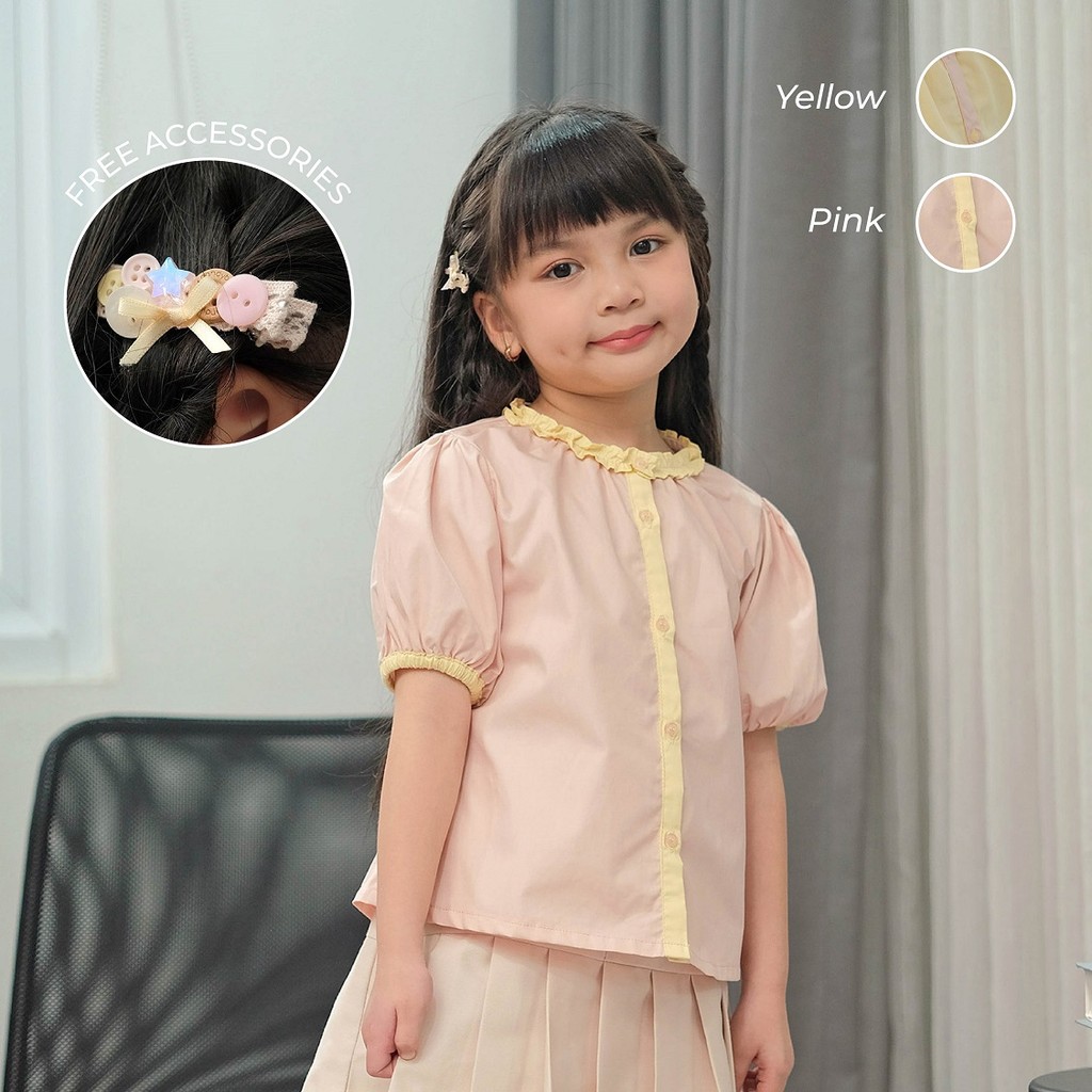 Lea Puffy Blouse - Atasan Anak | Atasan Anak Perempuan | Baju Anak | Baju Anak Perempuan | Blouse An