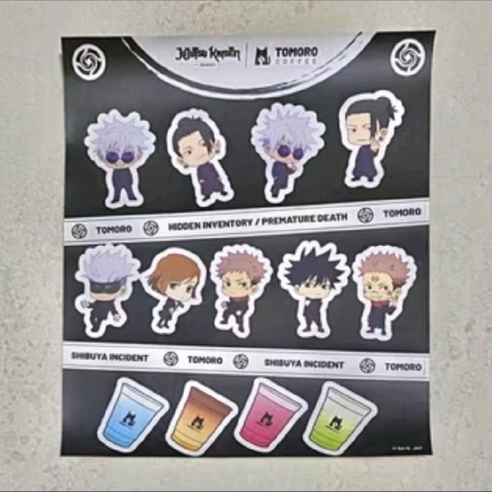 Exclusive Tumbler Jujutsu Kaisen, Tomoro Coffee - Gift Sticker