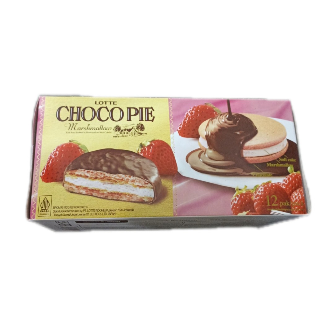 

Lotte Choco Pie Chocopie rasa strawberry | box Isi 12 pcs