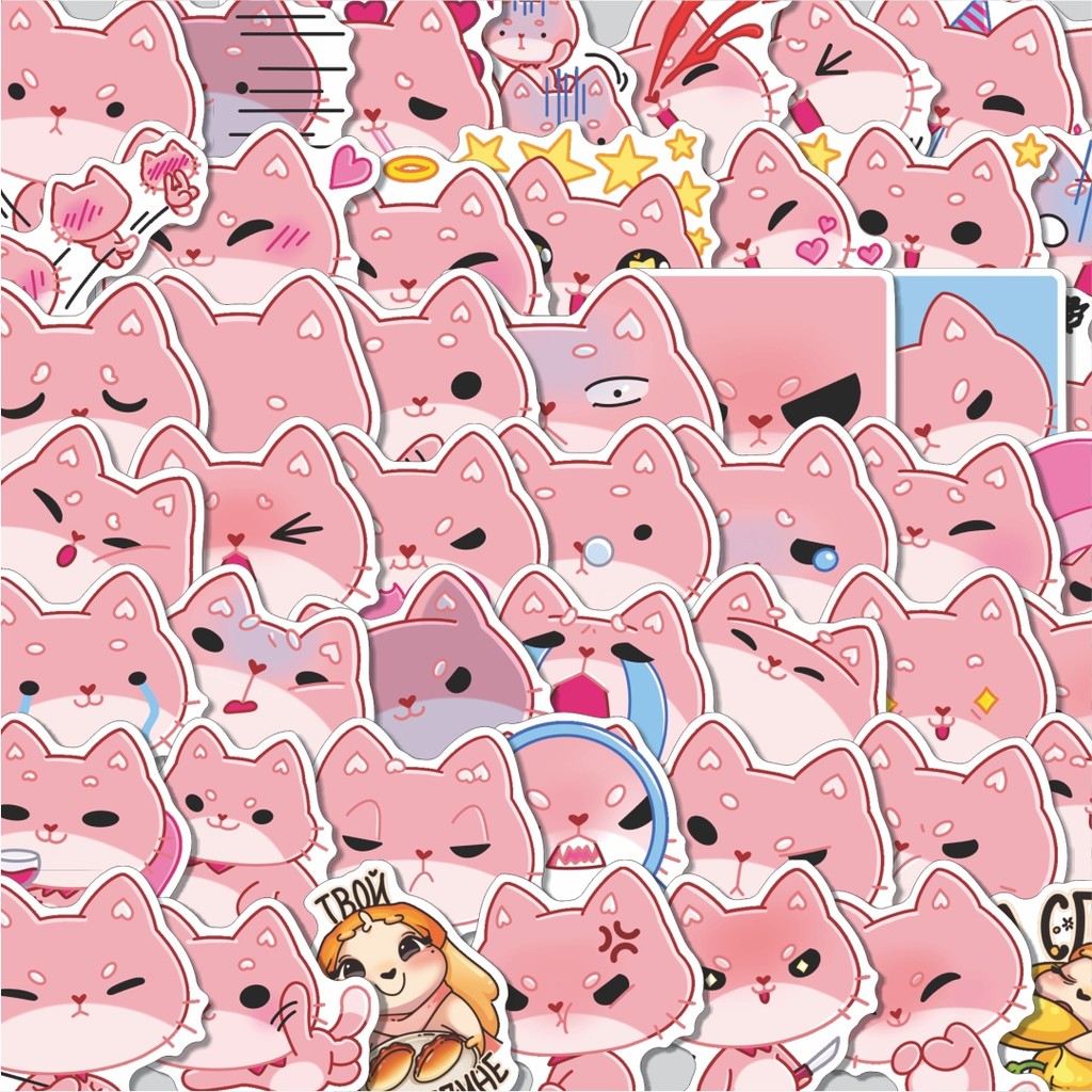 

Stiker Cutting Pack Stiker Animal Cute Kucing Me'o Isi 100Pcs Series Aesthetic Lucu Keren Untuk Koper Bahan Vynil