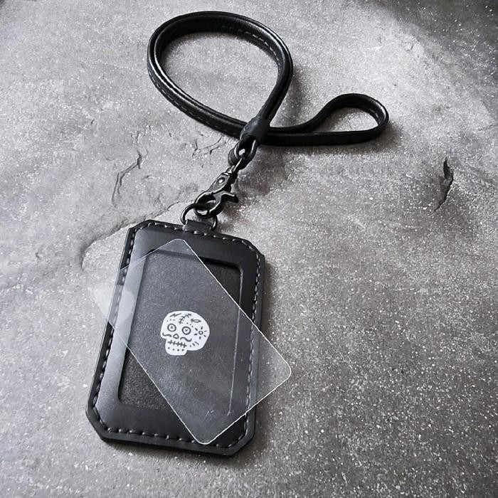 

READY BDS DISTRICT , Leather Mens Lanyard ID card Holder