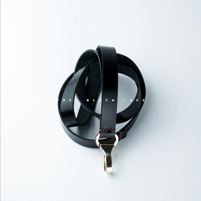 

READY Whitehouse Lanyard - Badalassi Carlo Italian Leather - Pueblo Navy - Free Black Lace