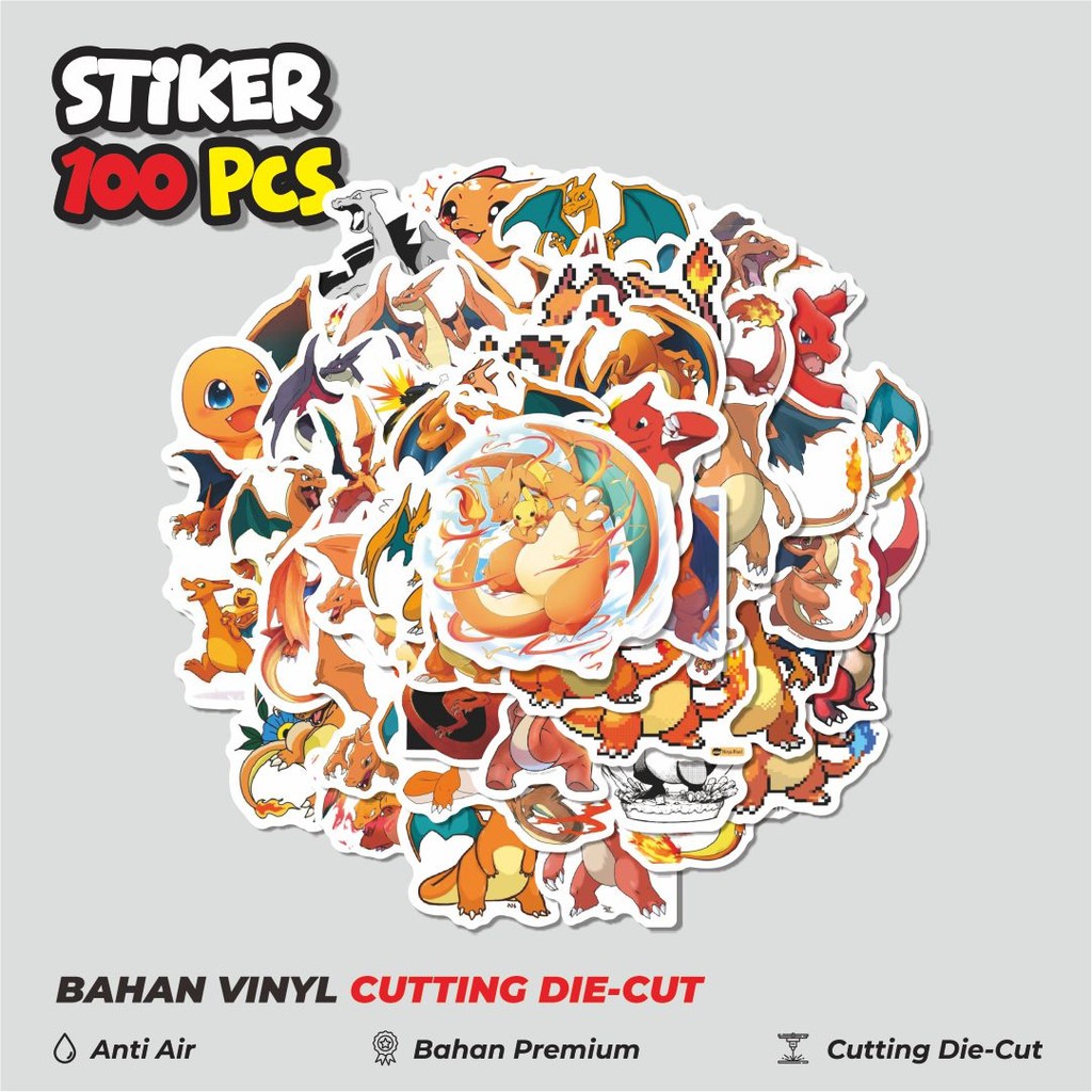 

Terbaru! 50 pcs Stiker Pokemon Charmeleon V2 Dekorasi Lucu Kreatif untuk Notebook, Skateboard, HP