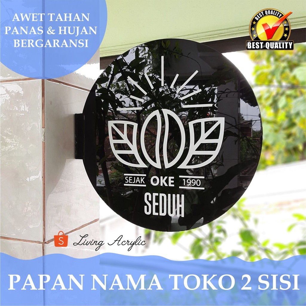 

Papan Nama Toko Akrilik 2 Sisi Usaha Sign Board Acrylic