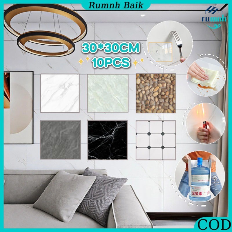 10/20PCS Wall Paper Stiker Dinding Marmer 30 X 30CM / Dinding Stiker Lemari Cabinet Wallpaper Kamar 