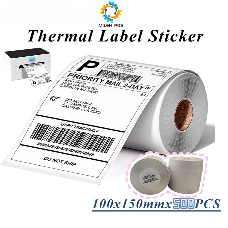 

Thermal Paper 100 x 150mm A6 - 500 pcs - Sticker Label Kertas Resi Shipping Label Untuk support PP-TP461 Printer