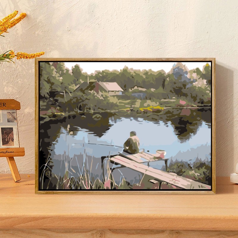

Peaceful Fishing by Lake Digital Painting Set Creative DIY Artwork to Paint Home Decoration i11588