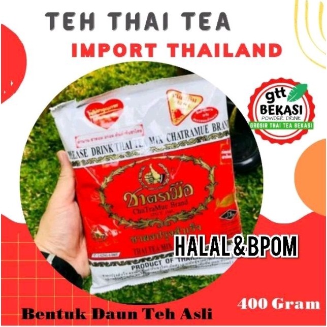 

THAI TEA ChaTraMue 400gr ASLI Thailand / HALAL & BPOM / Daun Teh Thailand EXP 2027