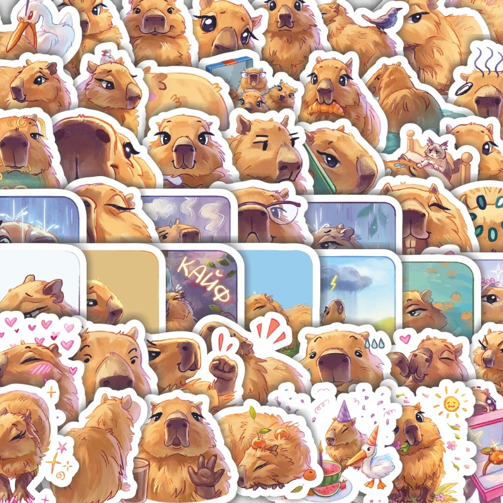 

Stiker Cutting Pack Stiker Kartun Carbonara The Capybara Isi 100Pcs Series Aesthetic Lucu Keren Untuk Koper Bahan Vynil