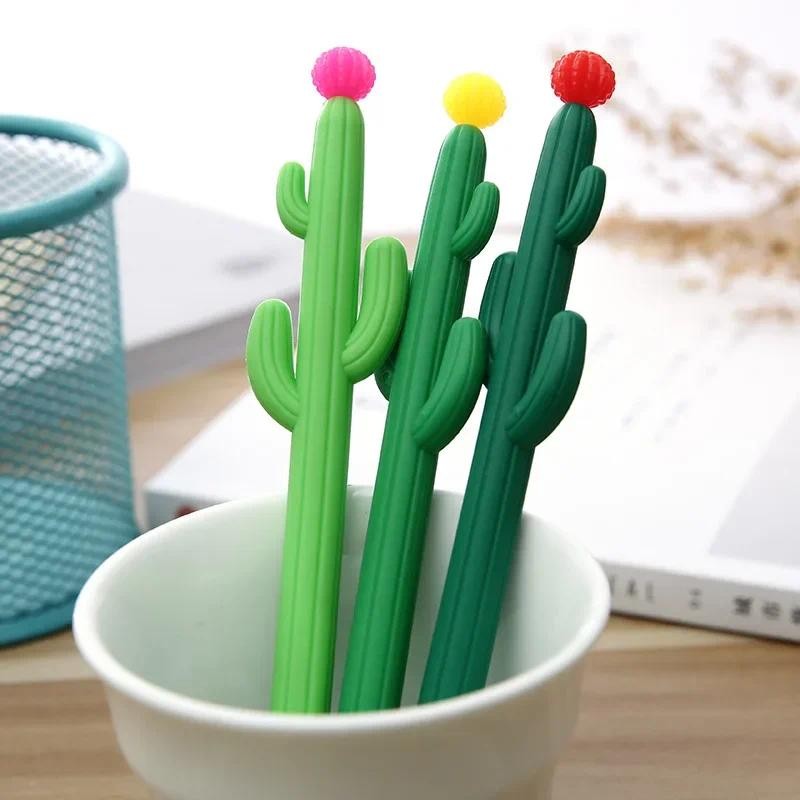 

50PCS Creative Cactus Gel Pen Plant Black Signature Pen Office Pen Student Stationery Kawaii School Supplies