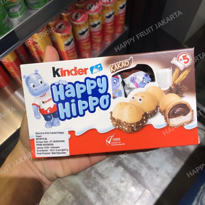 

kinder happy hippo kakao | biskuit isi krim coklat 103,5g /5 pcs