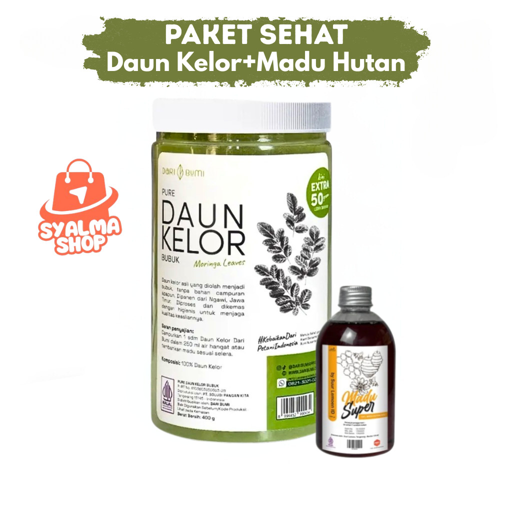 

Paket Bundling Daun Kelor Moringa Bubuk 450gram Dan Madu Hutan Super 350gram