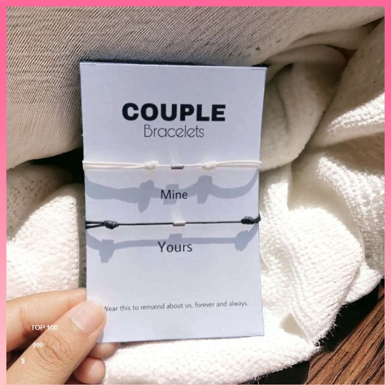 Gelang Couple Mine & Yours  / Gelang Tali Couple / Gelang Persahabatan / Gelang Pasangan Minimalis