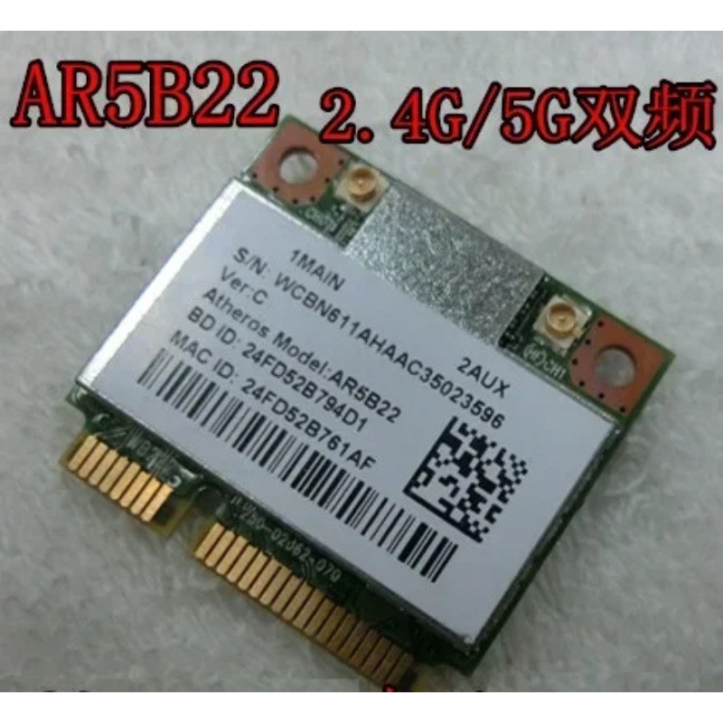 New Network Card For Atheros AR9462 AR5B22 WB222 Half Mini Pci-E WIFI for Bluetooth-compatible 4.0 W