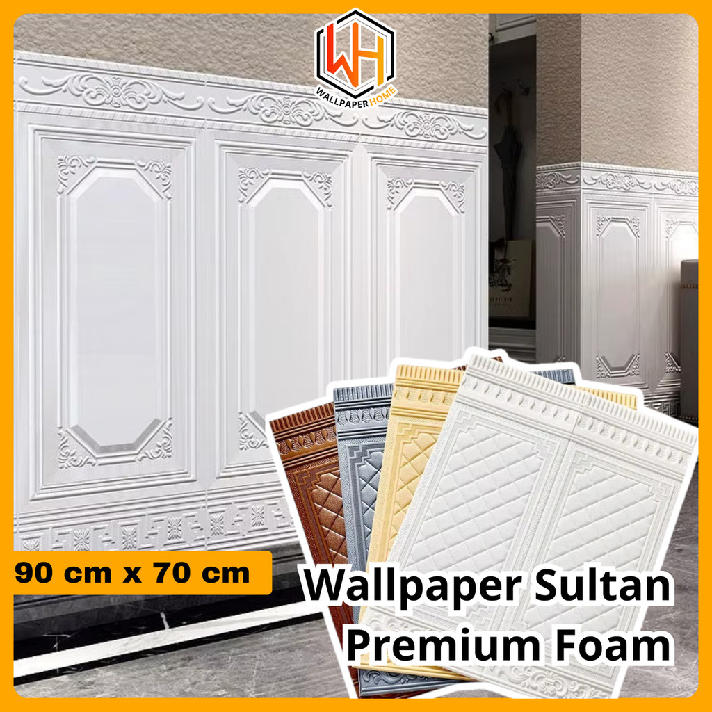 Wallpaper Foam 3D Tebal 90 x 70 cm Motif Pintu Jati Wallpaper Dinding