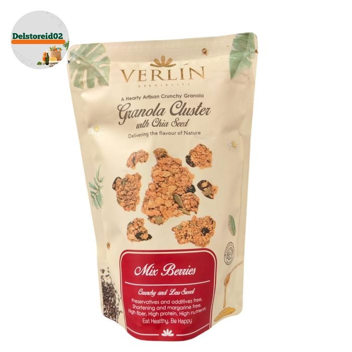 

Verlin granola cluster with chia seed mix berries 150 gram
