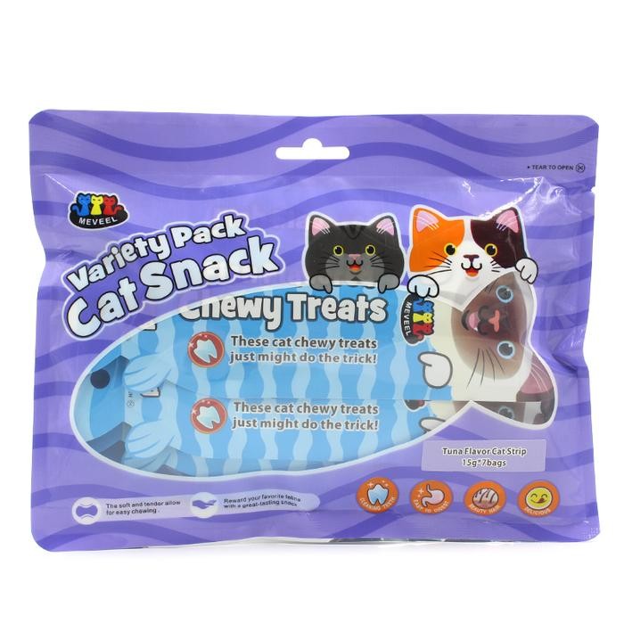 Meveel Cat Snack Snack Kucing Strip - Beef