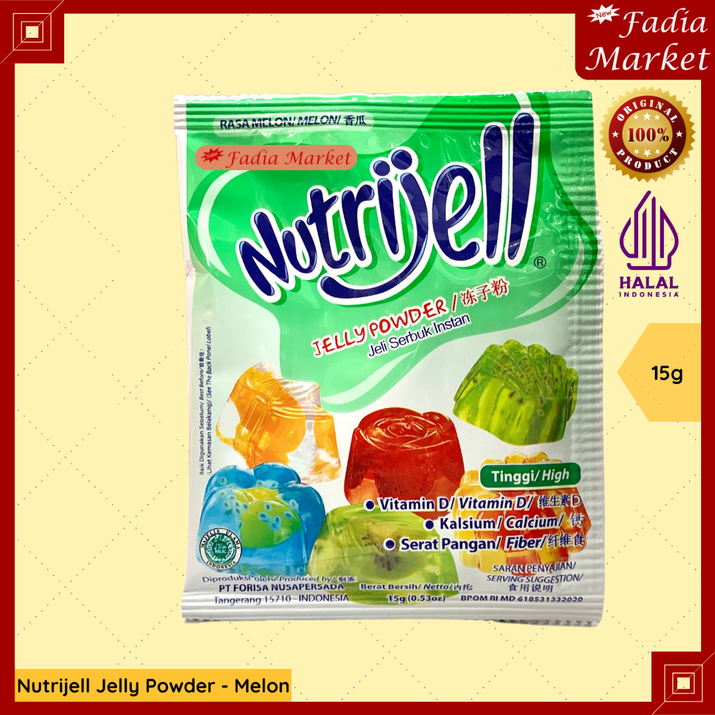 

[1 BOX 12PCS] Nutrijell Jelly Powder Bubuk Melon 15g