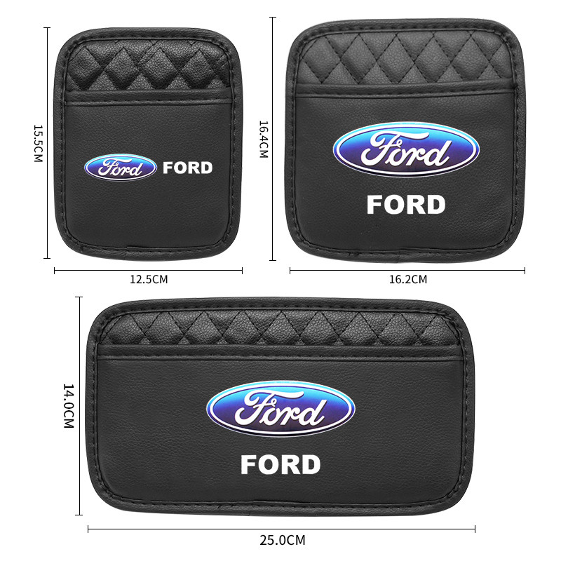 1Pcs Leather Car Door Seat Storage Bag Car Phone Organizer Sticker Accessories For Ford Mondeo Focus