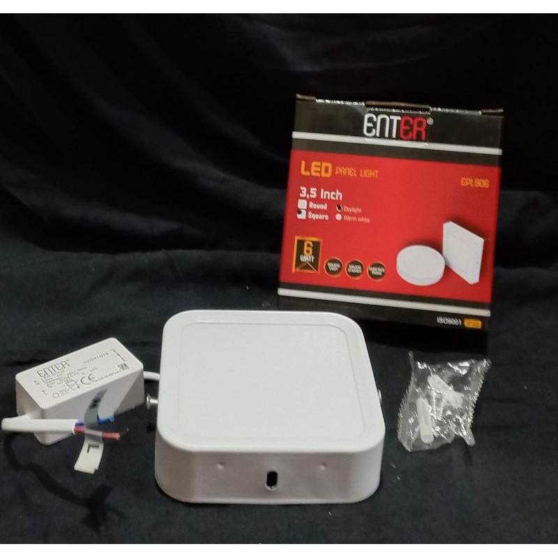 Obral Downlight LED Panel 6 WATT OB KOTAK PUTIH ENTER Downlight 3,5 Inch 6 Watt