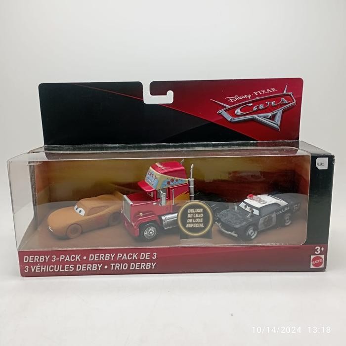 MAINAN... Disney Pixar Cars Derby 3 Pack Jocko Flocko Mack McQueen as Chester Whipplefilter APB Matt