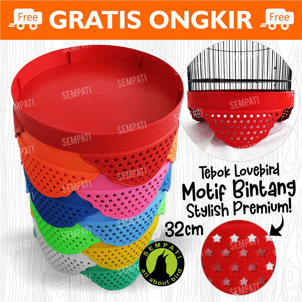 SEMPATI TEBOK LOVEBIRD PLASTIK TEBAL MOTIF BINTANG TEBOK SANGKAR LOVEBIRD TEBOK KANDANG BURUNG LOVEB