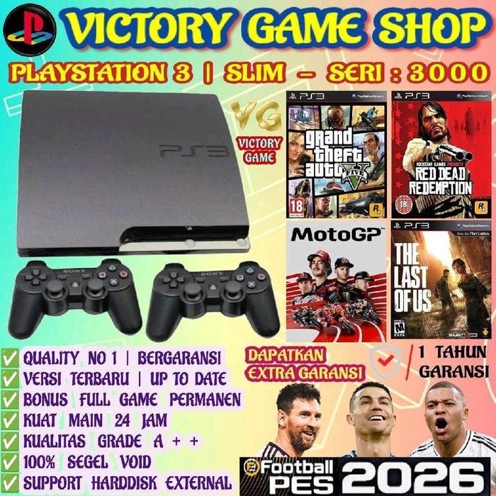 PS3 | PS 3 | PS3 SLIM | PS 3 SLIM | PLAYSTATION 3 SLIM | BERGARANSI 1 TAHUN - PS3 UNIT SAJA