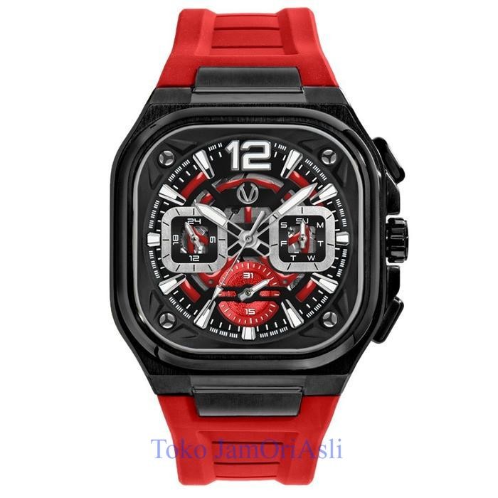 Promo Original Jam Tangan Pria Christ Verra CV 109068G-36 BLK/RED Garansi Resmi 2 Tahun