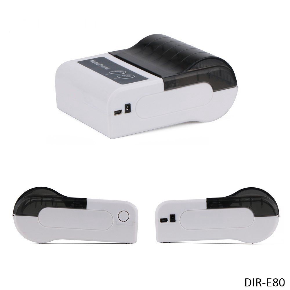 Bluetooth printer Portable Two mode Thermal Receipt Label Printer Width 80mm Thermal label printer H