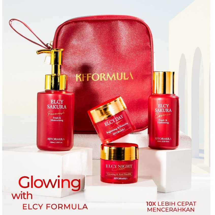 [BPOM] ELCY BEAUTY SAKURA GLOW WHITENING TERBARU ULTIMATE LC BEAUTY KF SKIN Paket | Ecer Krim Siang 