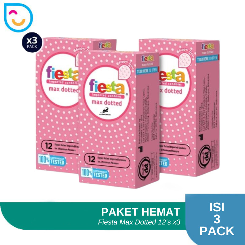 Kondom Fiesta Max Dotted Isi 12s X 3 / Bisa Bayar Di Tempat (COD) / Kondom Bergerigi