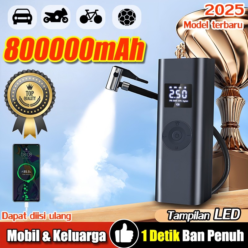 COD Kirim Hari Ini Pompa ban listrik Pompa Ban Motor Dan Mobil ​​150PSI 80000mAh Tampilan Cerdas Pom