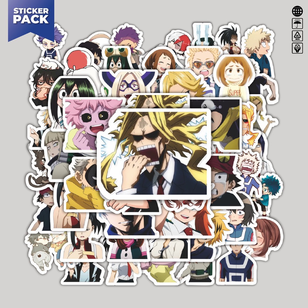 

[100PCS]Stiker Pack Stiker Anime My Hero Academia Japan Anime V9 Aesthetic Vinyl Anti Air Dekorasi Sticker Laptop Buku Journal Koper Helm Casing HP Gitar Helm Skateboard