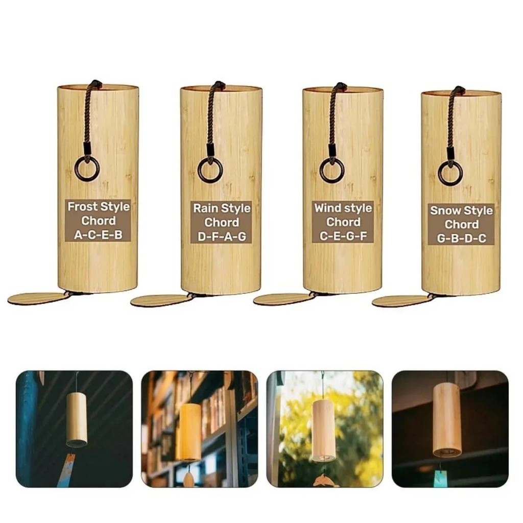 Windbell Bamboo Chord Wind Chimes Windchime Chime Craft Outdoor Garden Patio 8 Rods Notes Zen Medita