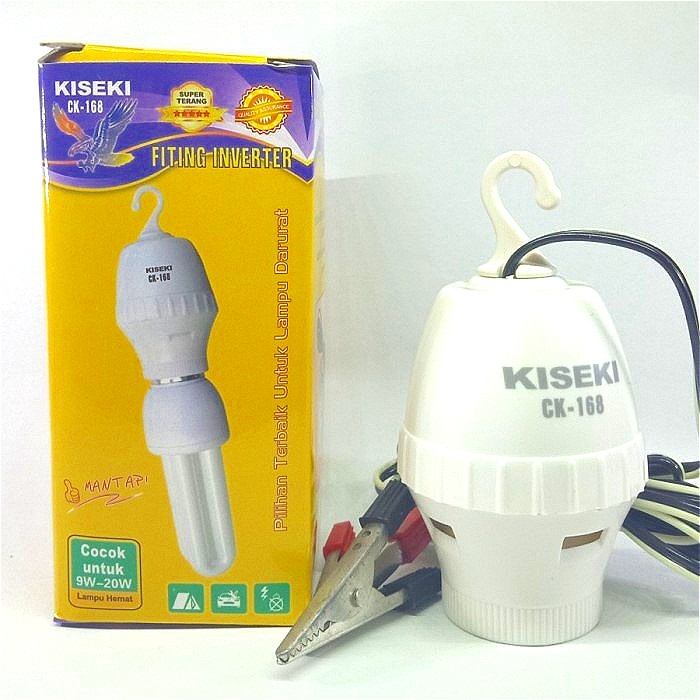 KISEKI Fitting Fiting Dc Power Inverter Menggunakan Aki CK168 CK 168 Inventer Fitting Gantung Lampu 