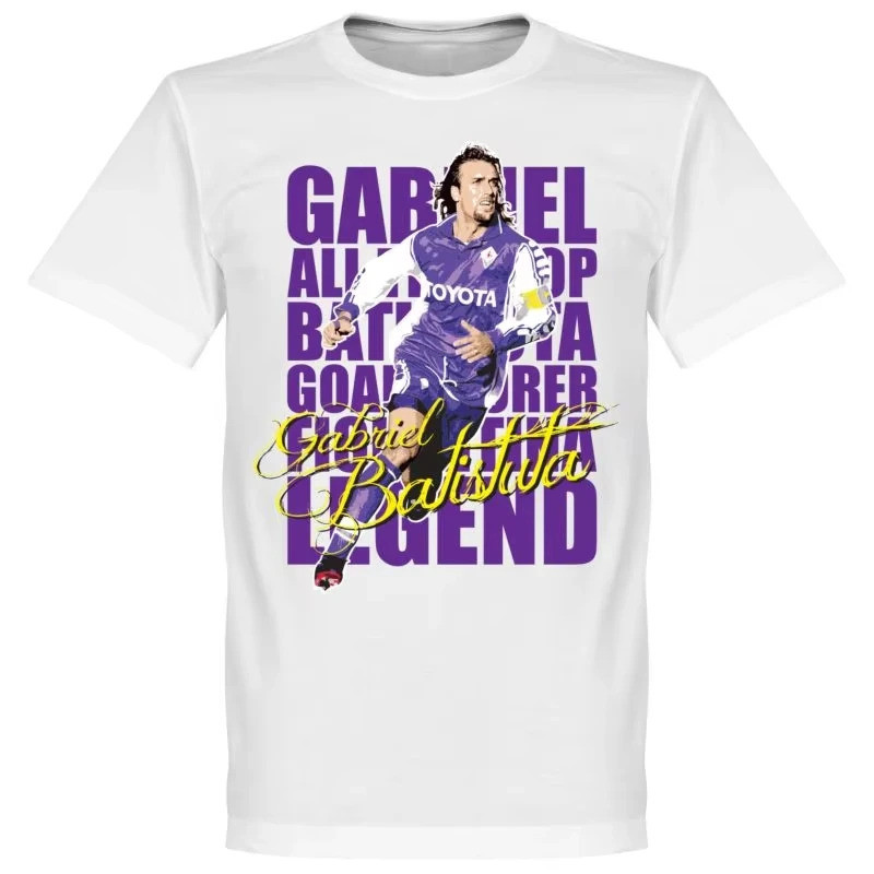 2025 Fiorentina Batistuta Retro Edisi Kenang-Kenangan Jersey Merchandise Penggemar Kaos Sepak Bola L
